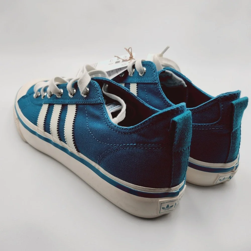 Mens Size 9 Adidas Sneakers Nizza RF 74 Low Top Victory Blue Off White HQ8566